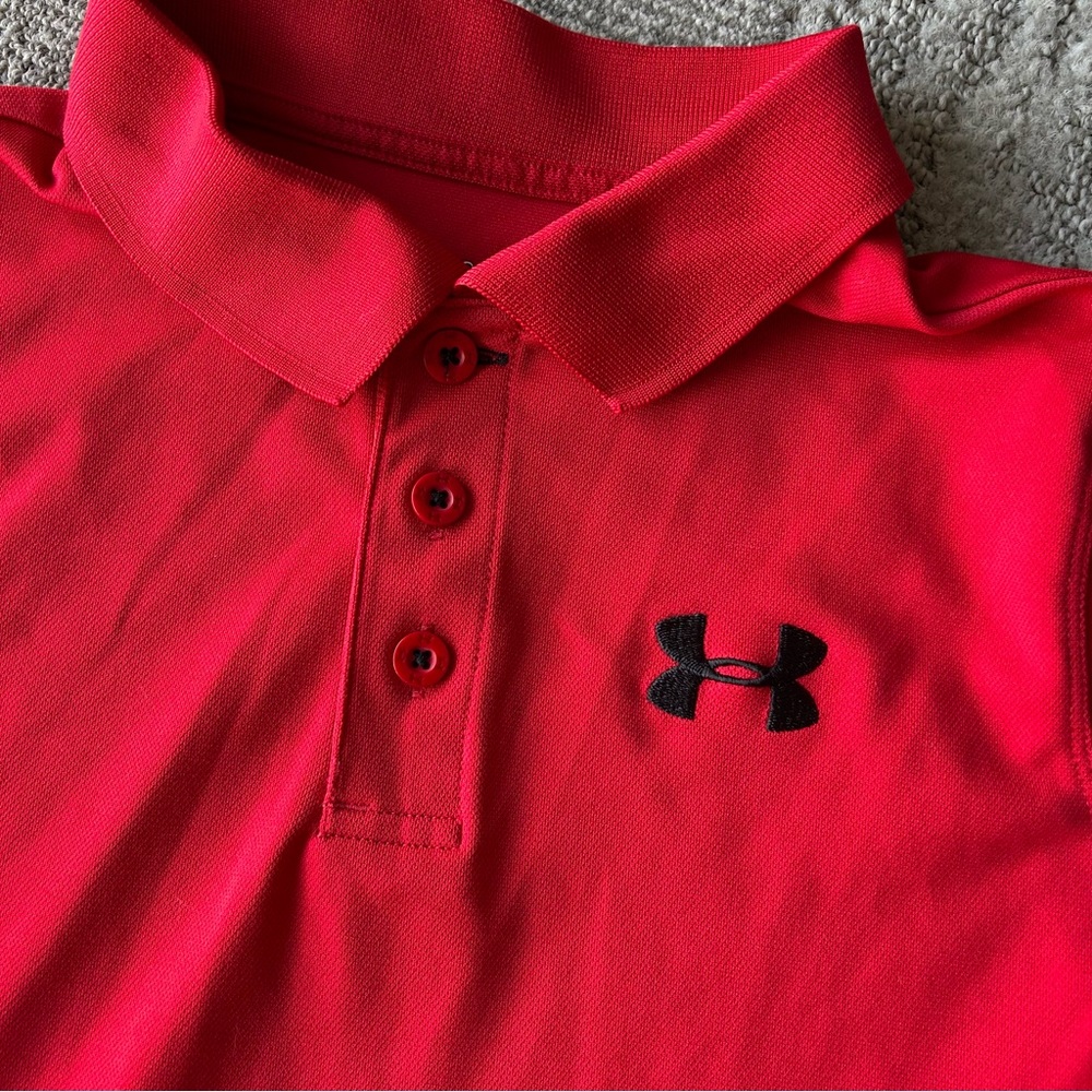 Under Armour Scarlet Polo with Black Logo